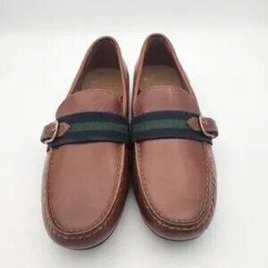 Polo Ralph lauren men's riali leather loafers driver shoes 10  Size brown